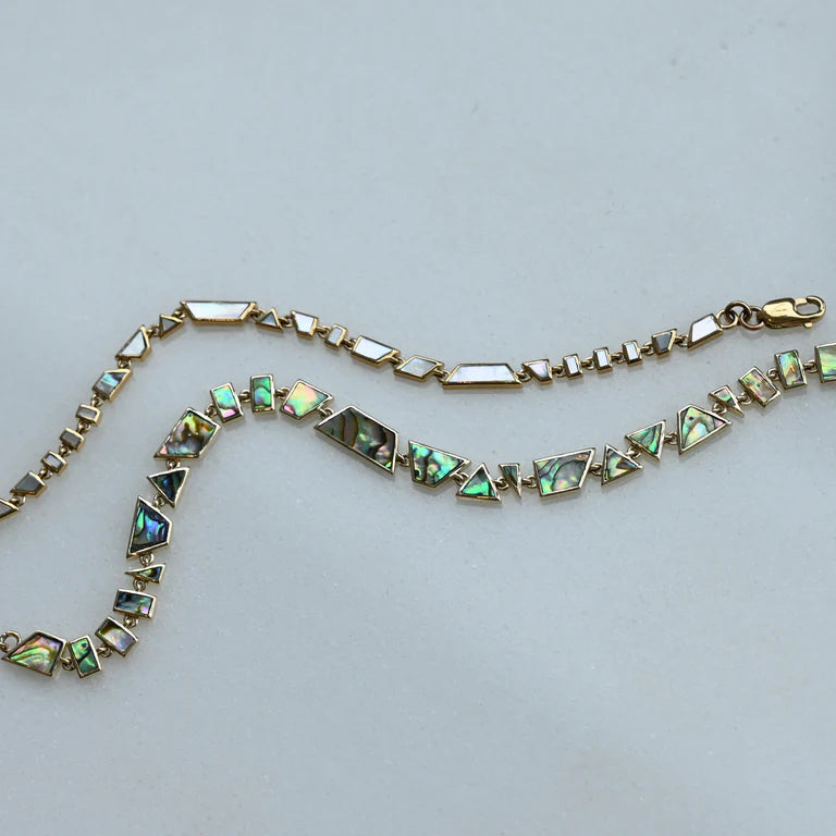 Mini Tesserae Pearl Bracelet in Yellow Gold