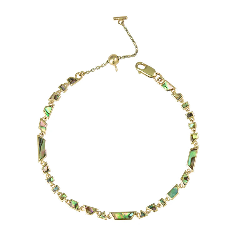 Mini Tesserae Abalone Pearl Bracelet in Yellow Gold