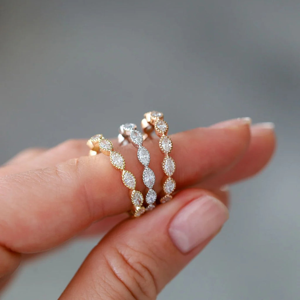 Maria White Diamond Band in White Gold