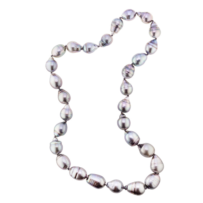 Grey South Sea Pearl Strand on Silk with Vario Ends