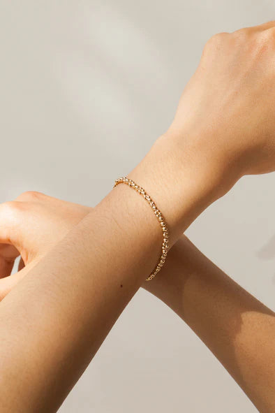 Leo Bead Bracelet in Yellow Gold