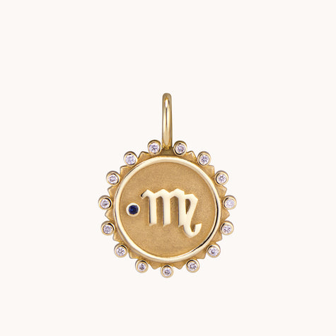 Zodiac Virgo Diamond Pendant in Yellow Gold