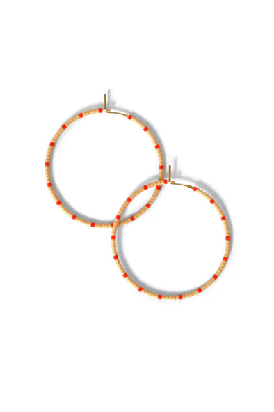 Dipsea Large Hoops in Red/Blush