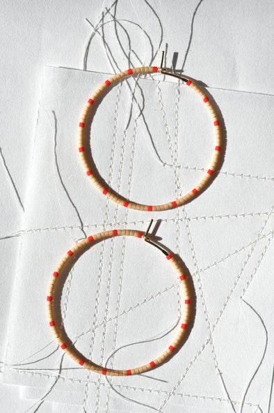 Dipsea Large Hoops in Red/Blush