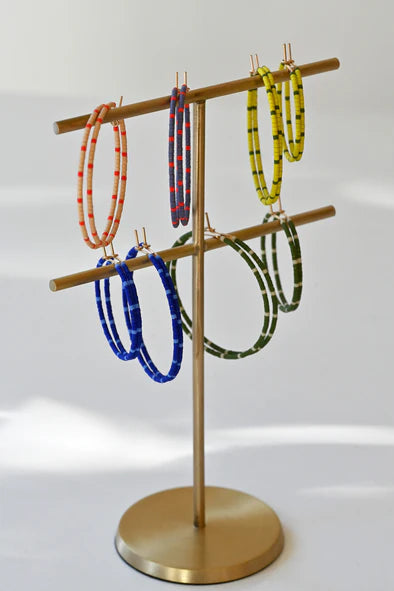 Dipsea Large Hoops in Red/Blush