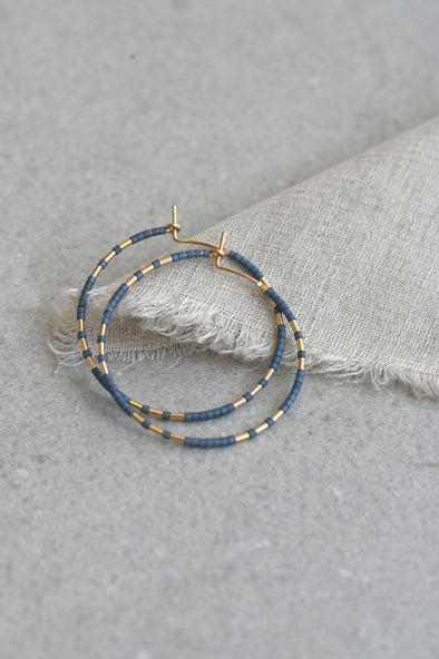 Chaldene Hoops in Indigo