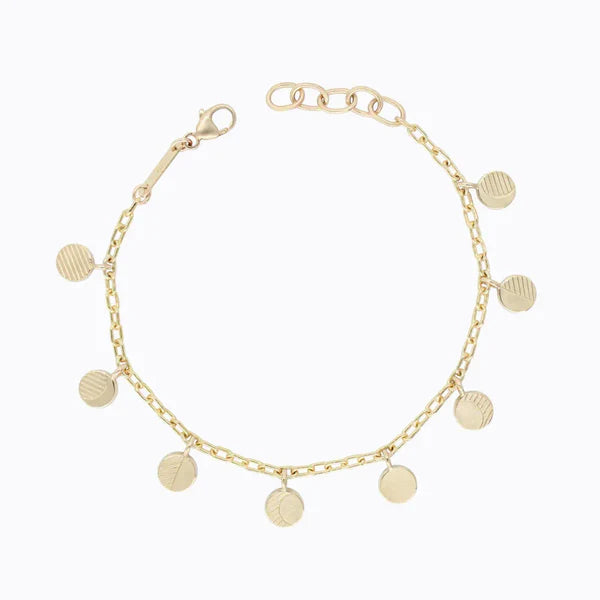 Moon Phase Multi Diamond Bracelet in Yellow Gold