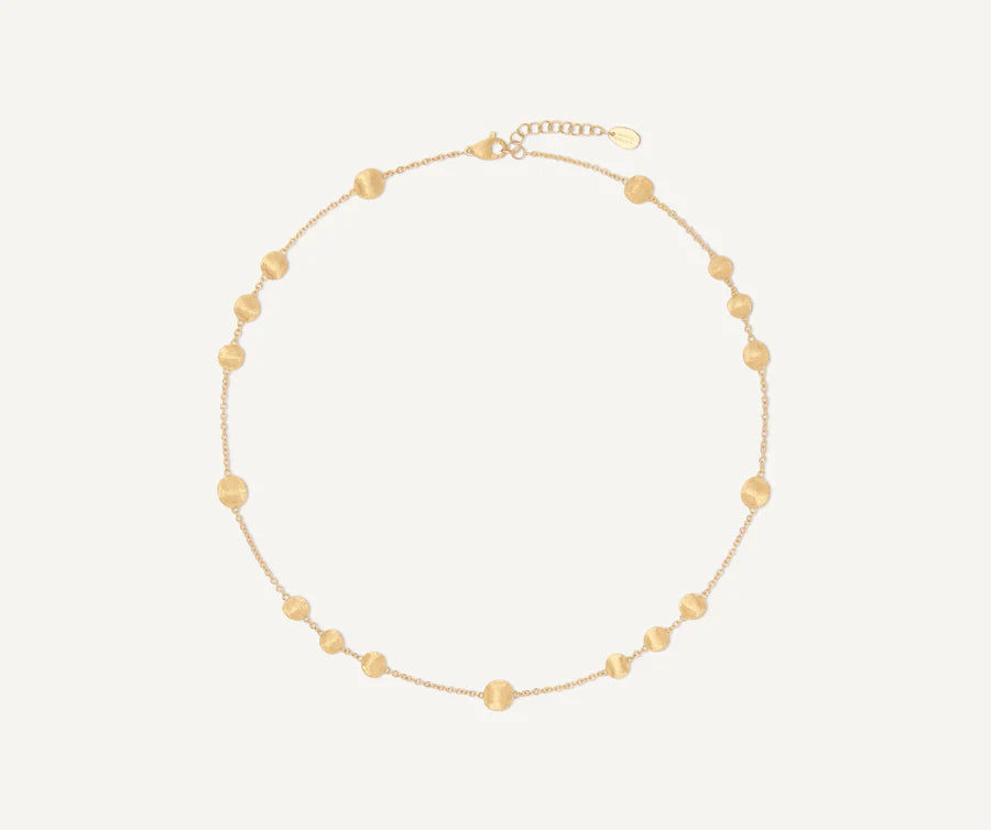 Africa Bead Necklace in Yellow Gold