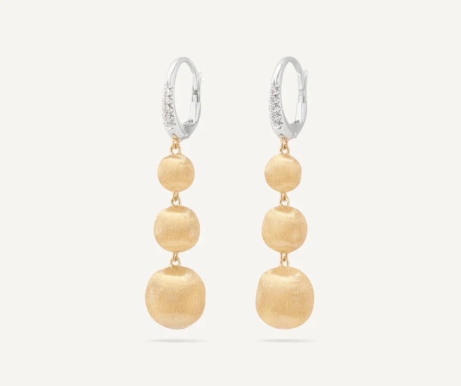 Africa Graduated Drop Earrings with Diamond Clip