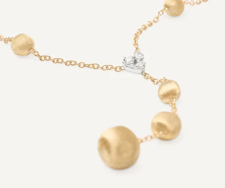 Africa Diamond Lariat Necklace in Yellow Gold