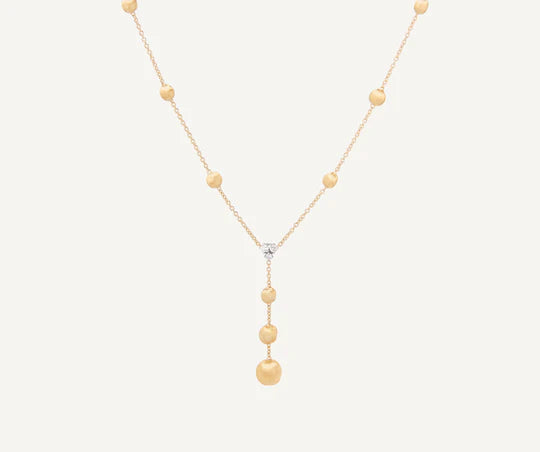 Africa Diamond Lariat Necklace in Yellow Gold