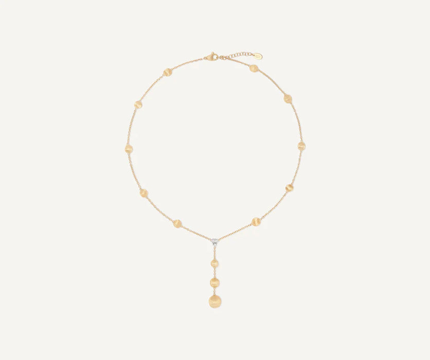 Africa Diamond Lariat Necklace in Yellow Gold