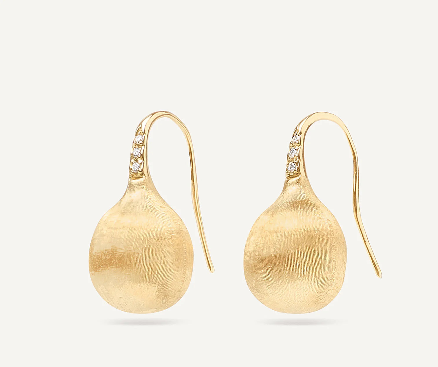 Africa Diamond Bead Earrings in Yellow Gold