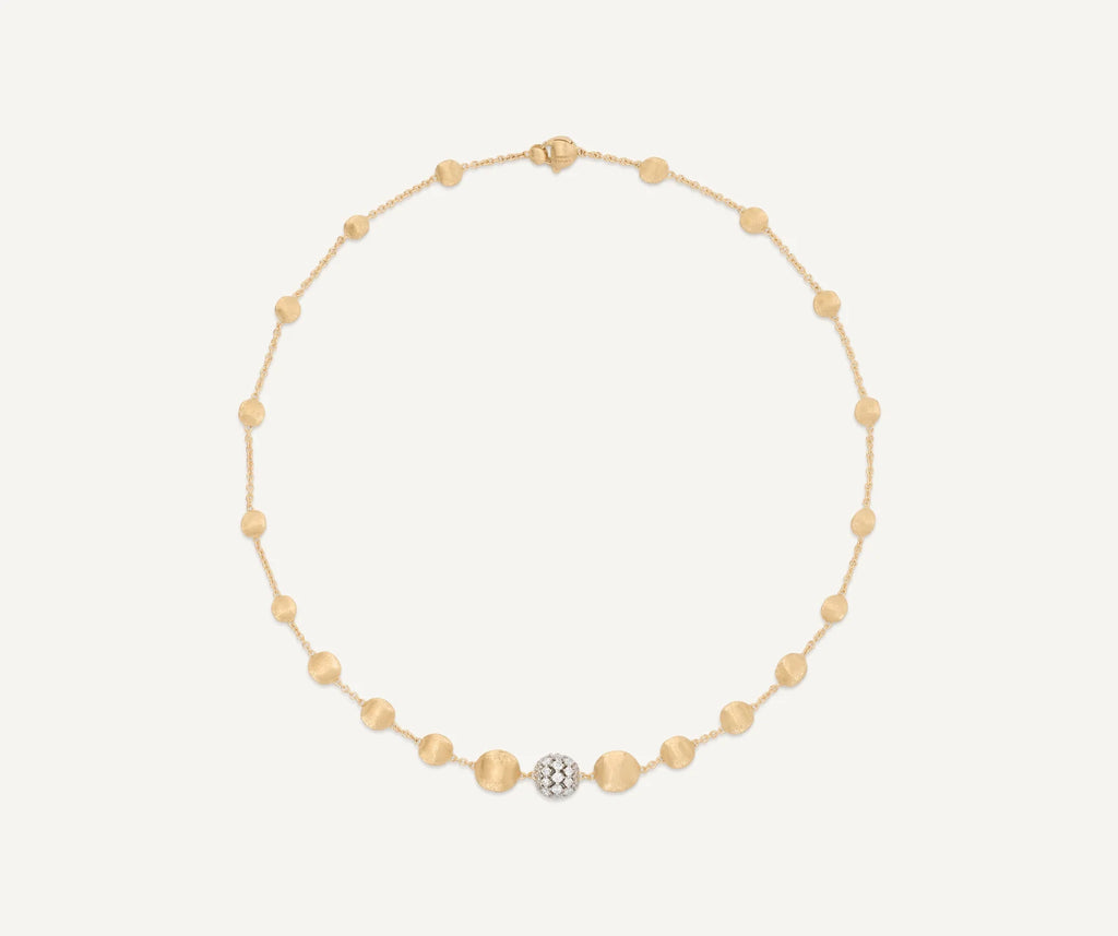 Africa Diamond Necklace in Yellow Gold and White Gold