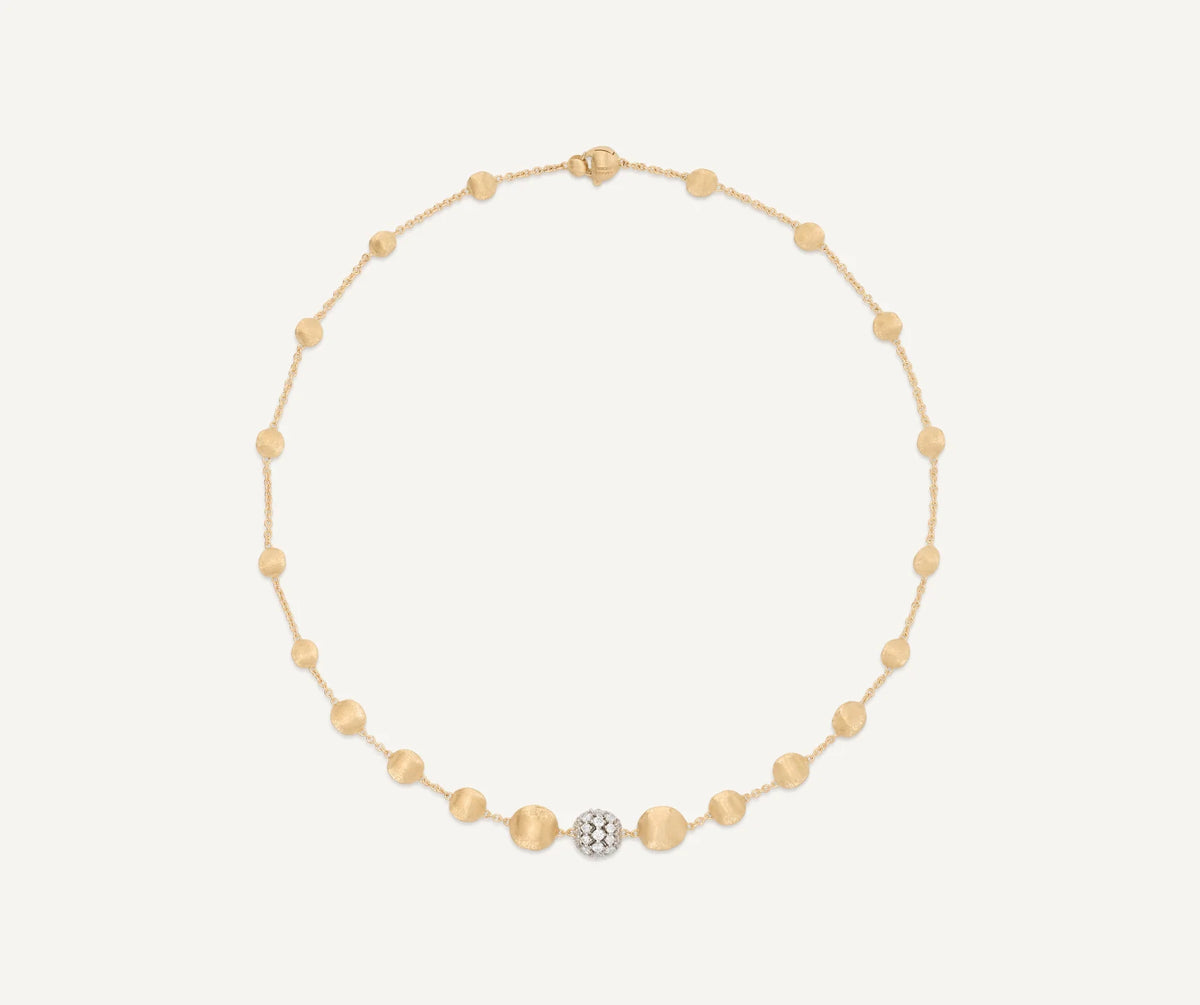 Africa Diamond Necklace in Yellow Gold and White Gold