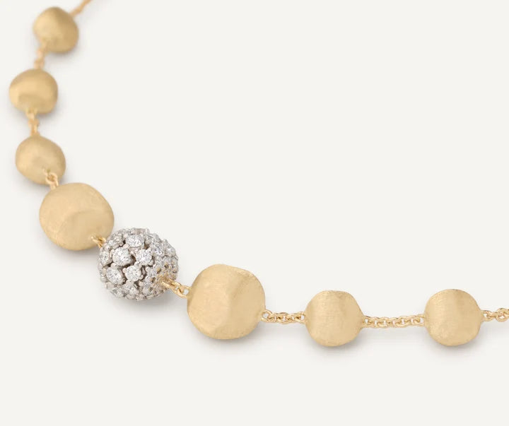 Africa Diamond Necklace in Yellow Gold and White Gold
