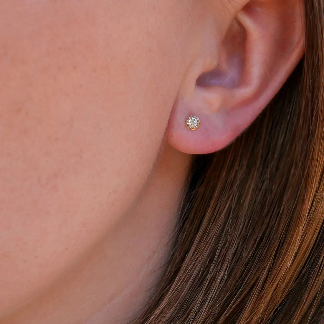 Mini Disco Earrings in Yellow Gold