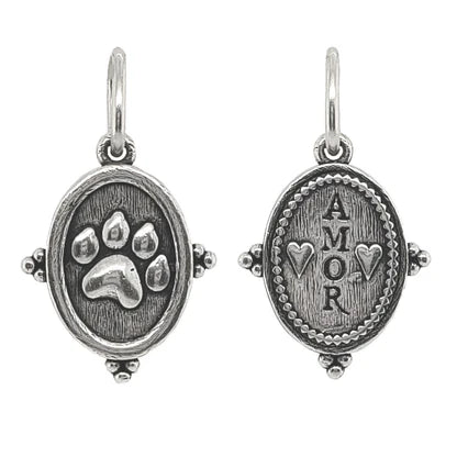 Kitty Paw Charm in Oxidized Sterling Silver