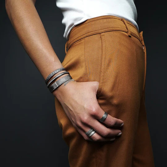 Gia Diamond Cuff in Vintage Sterling Silver