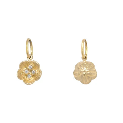 Tiny Flower Charm in Yellow Gold