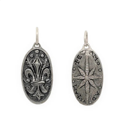 FDL + North Star Charm in Oxidized Sterling Silver