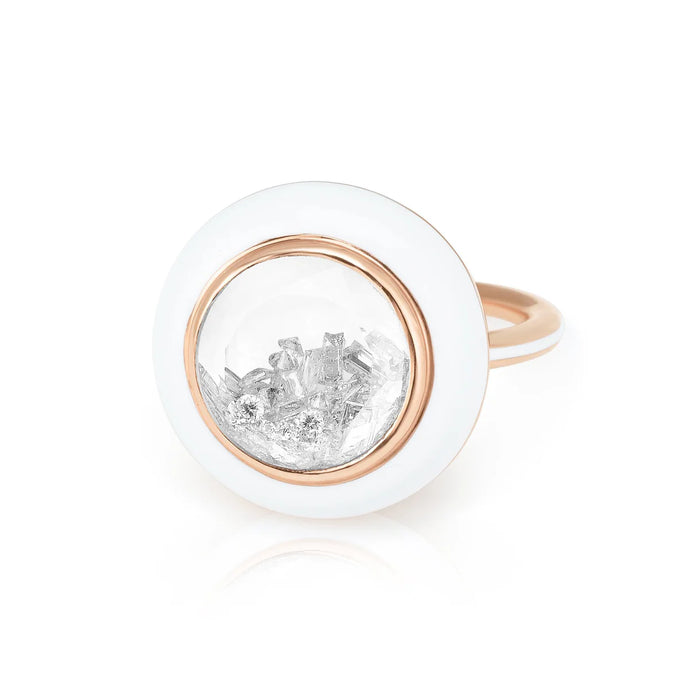 Donut Enamel Ring in Rose Gold