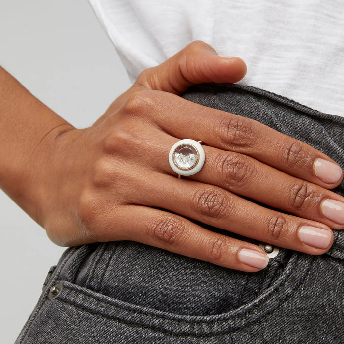 Donut Enamel Ring in Rose Gold