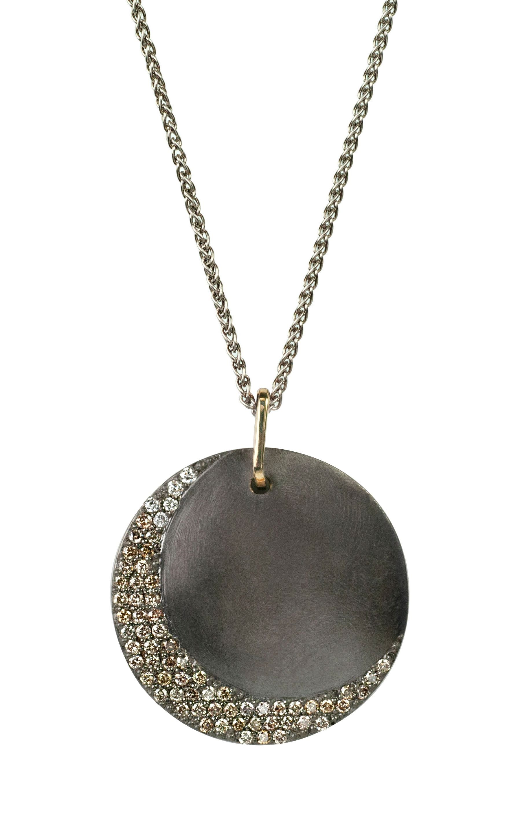 Crescent Pendant in Black Rhodium Sterling Silver