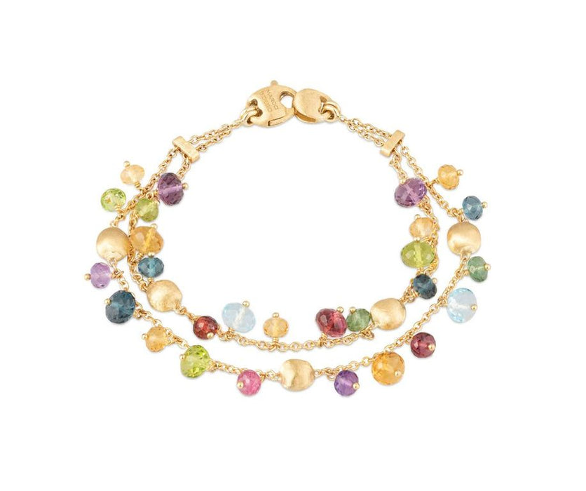 Africa Mixed Gemstone Bracelet in Yellow Gold