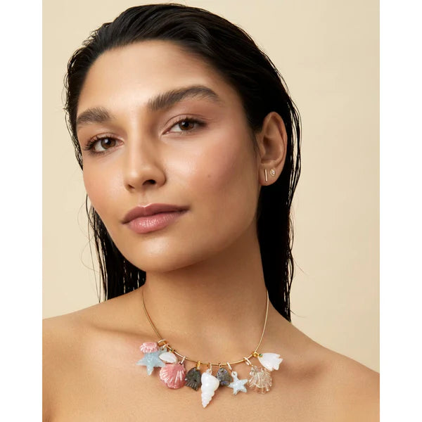 Large Aquamarine Sea Star Pendant in Yellow Gold