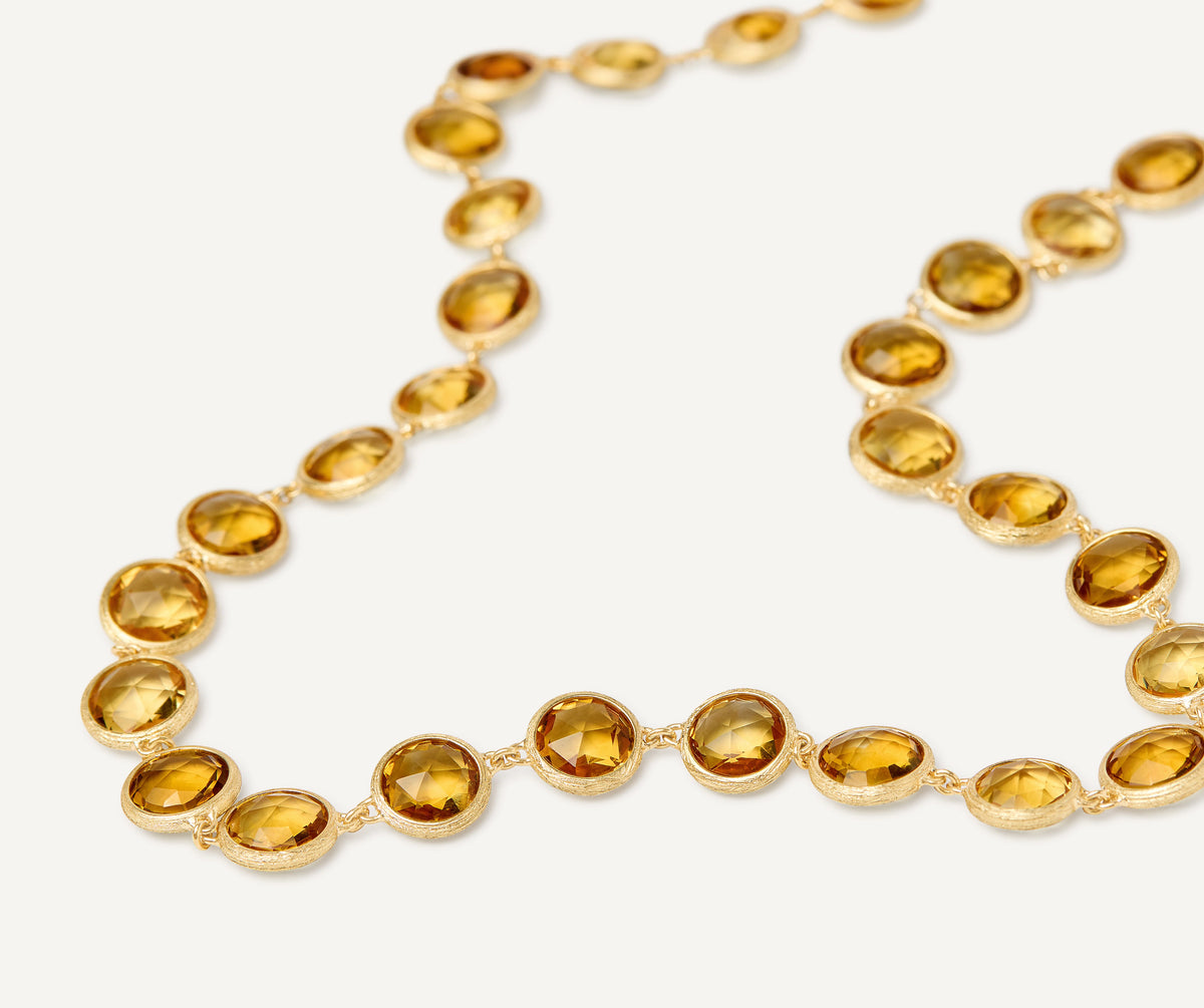 Jaipur Color Citrine Necklace in Yellow Gold