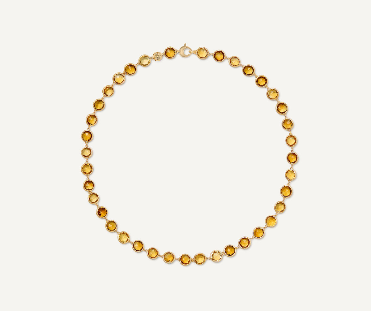 Jaipur Color Citrine Necklace in Yellow Gold