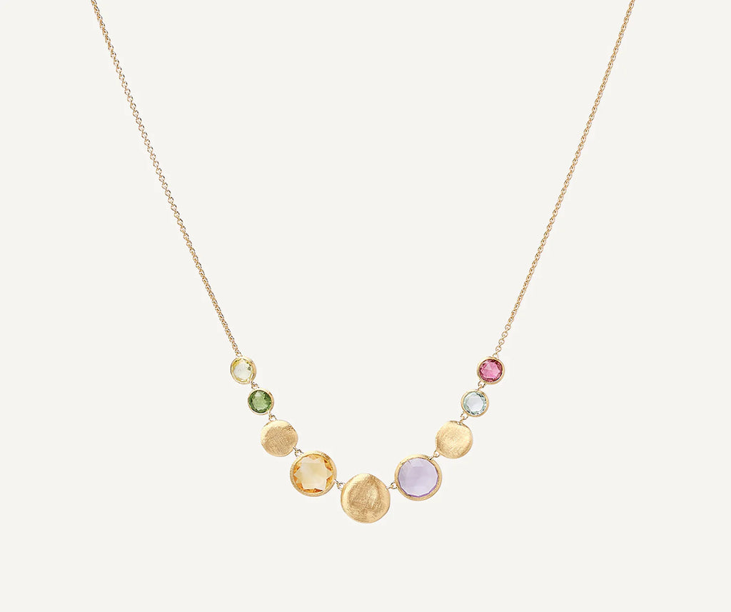 Jaipur Gemstone "Halfsie" Necklace in Yellow Gold