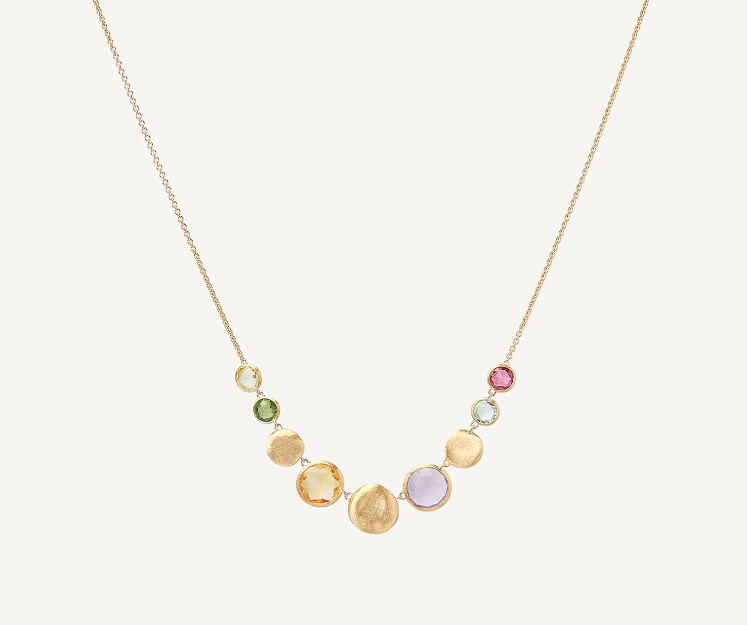 Jaipur Gemstone "Halfsie" Necklace in Yellow Gold