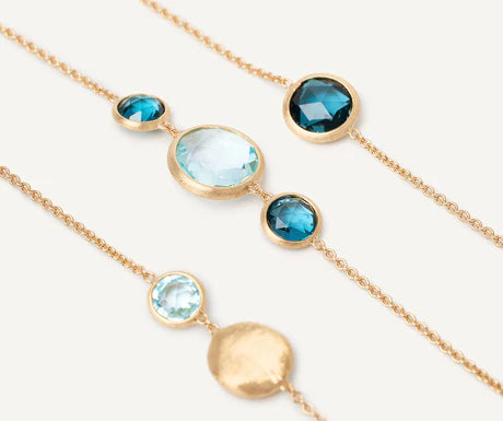 Jaipur Mixed Topaz Necklace in Yellow Gold