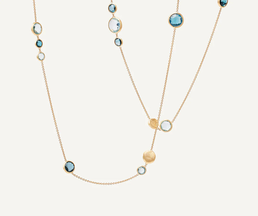 Jaipur Mixed Topaz Necklace in Yellow Gold