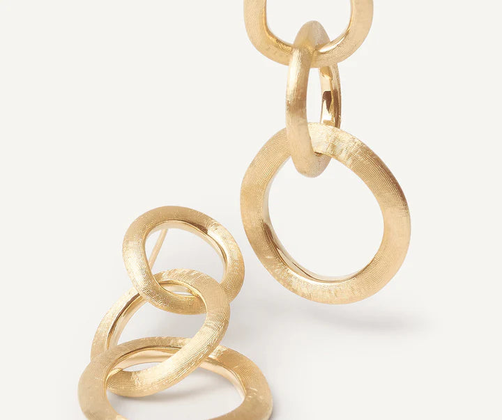 Jaipur Link Drop Earrings in Yellow Gold