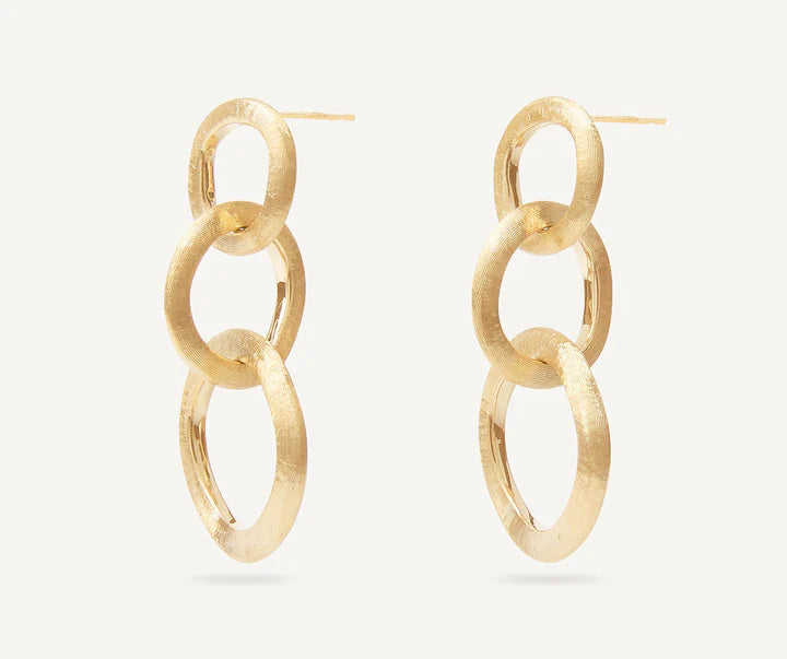 Jaipur Link Drop Earrings in Yellow Gold