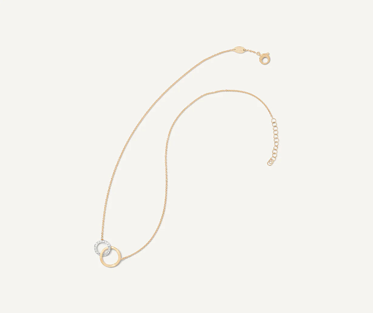 Jaipur Mixed Link Diamond Pave Pendant in Yellow and White Gold