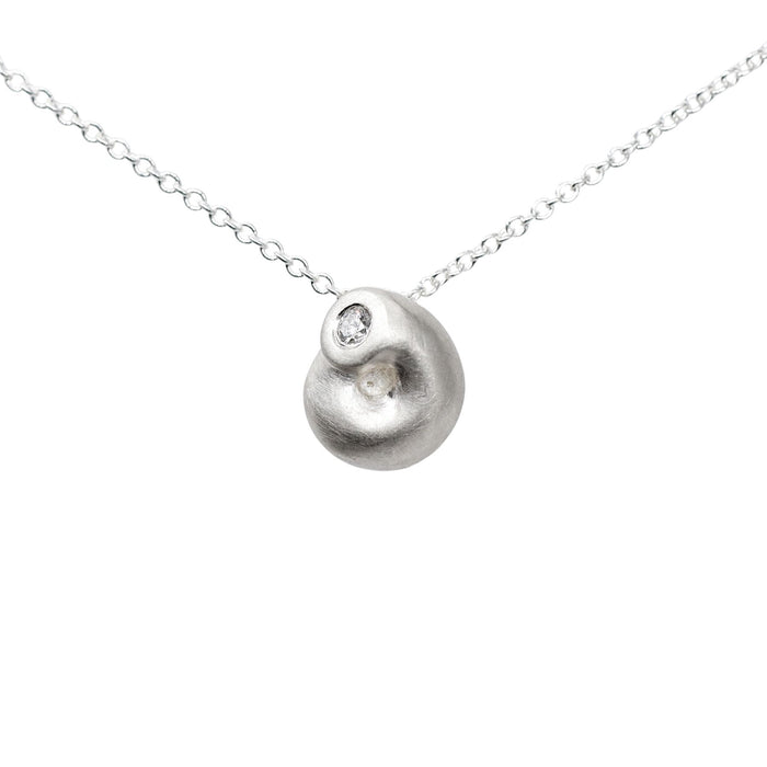 Shell #3 Diamond Necklace in Sterling Silver