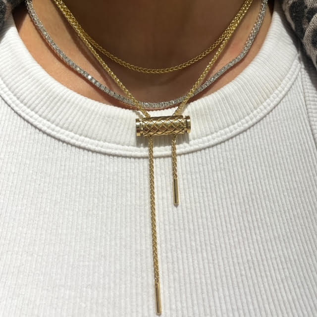 GM Latch Chain and Gold Pendant in Yellow Gold