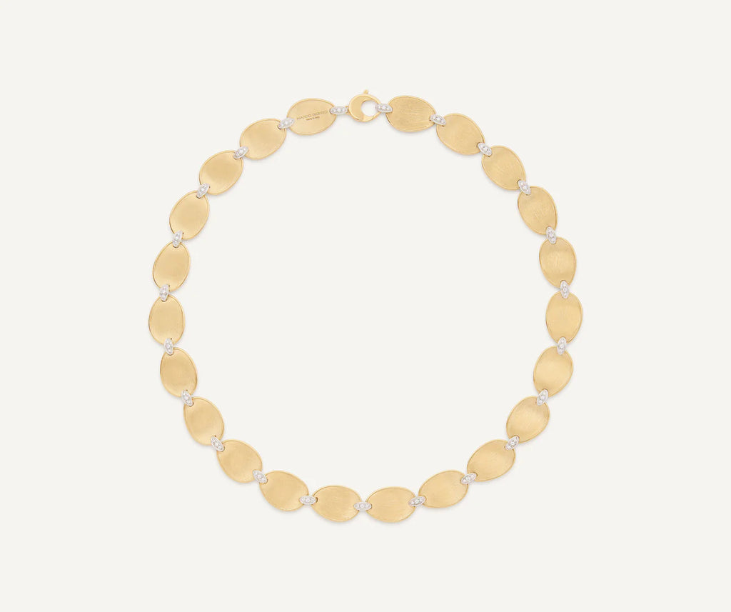 Lunaria Diamond Collar Necklace in Yellow Gold and White Gold