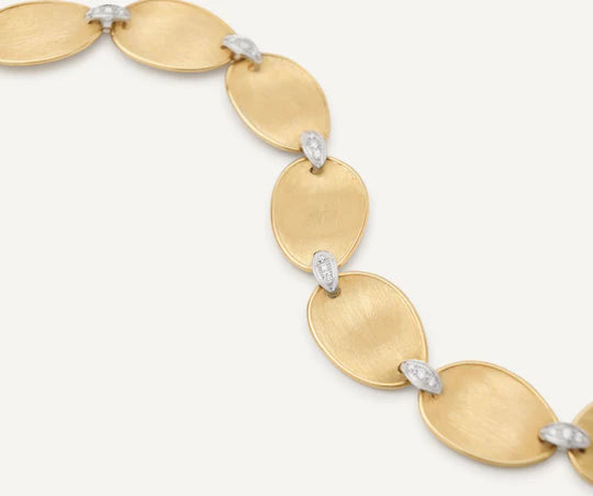 Lunaria Diamond Collar Necklace in Yellow Gold and White Gold