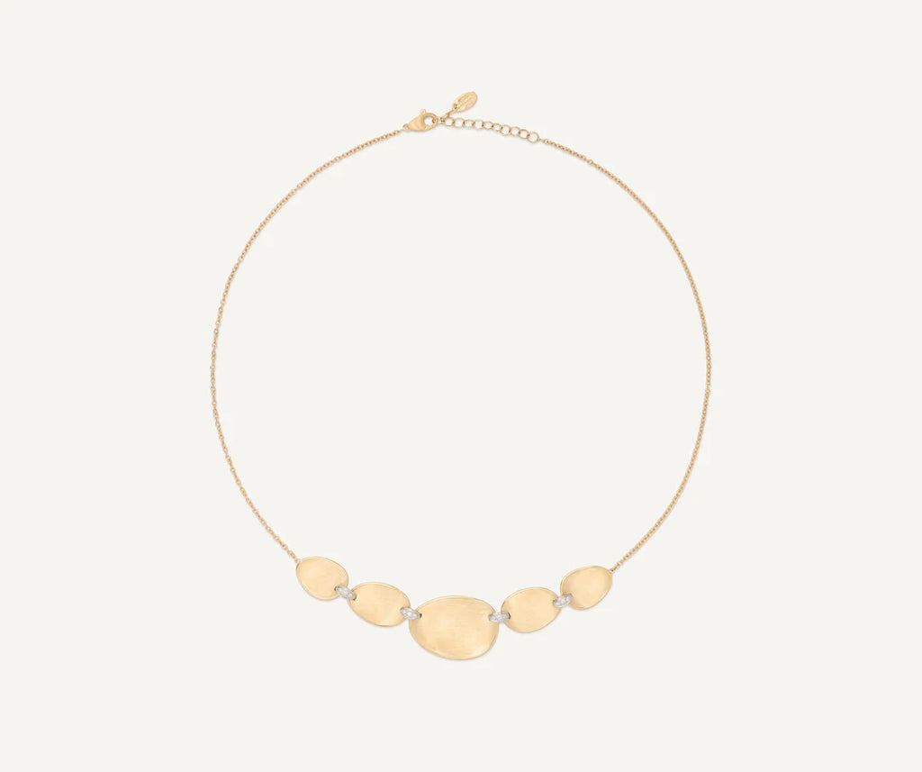 Lunaria Halfsie Diamond Necklace in Yellow Gold and White Gold