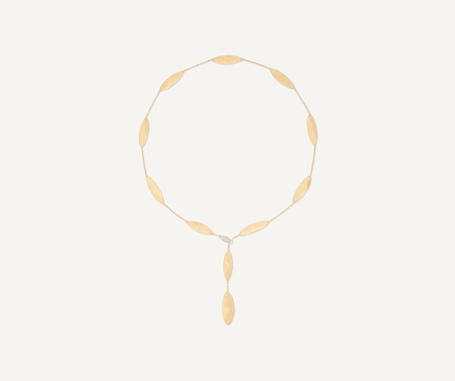 Lunaria Petal Lariat in Yellow Gold and White Gold