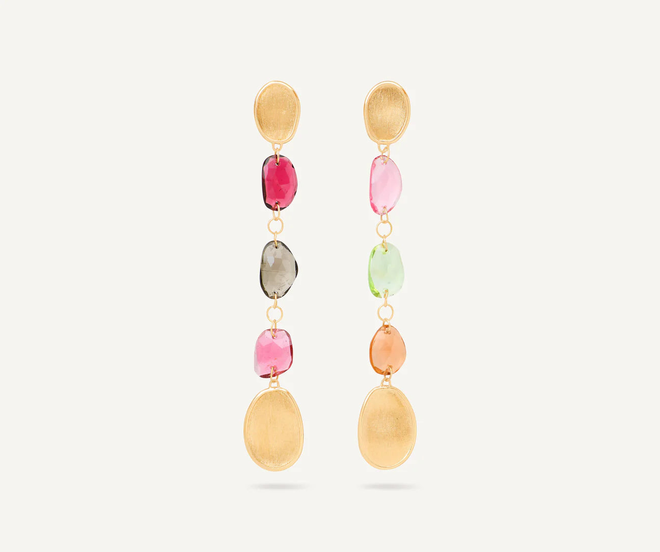 Lunaria Tourmaline Earrings in Yellow Gold