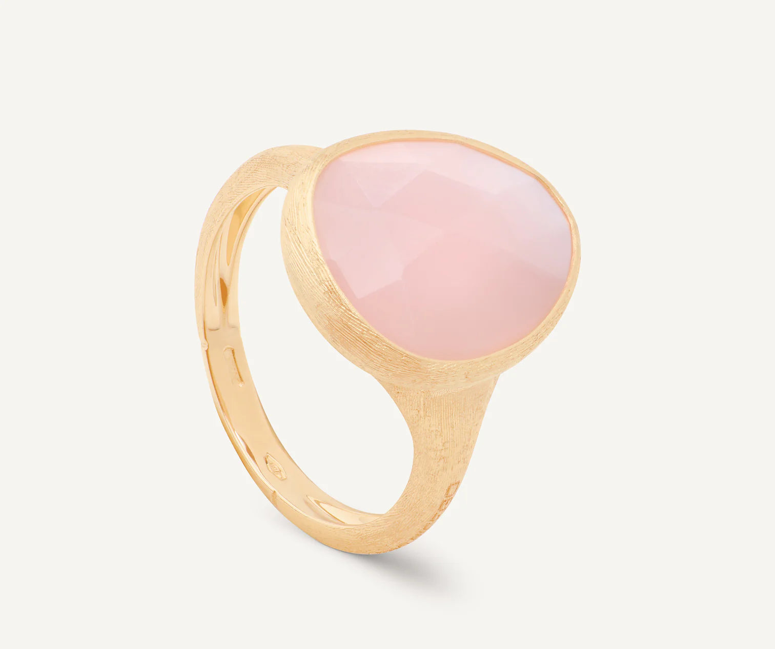Lunaria Pink Opal Ring in Yellow Gold