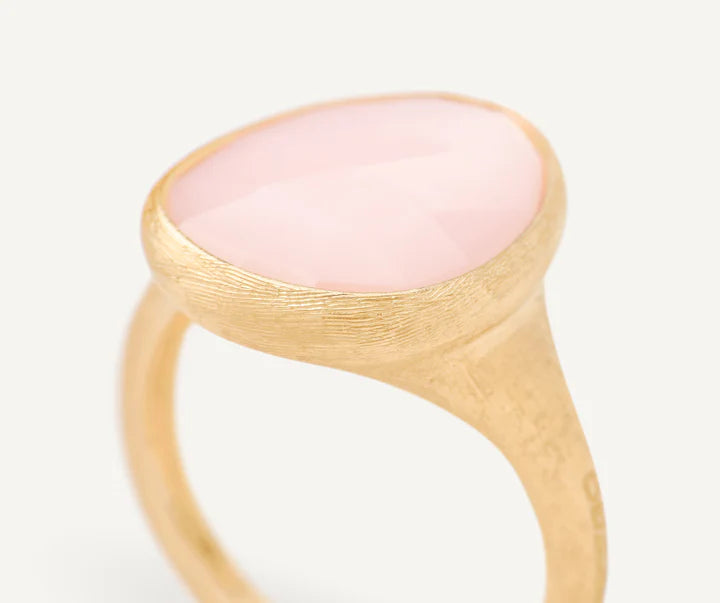 Lunaria Pink Opal Ring in Yellow Gold