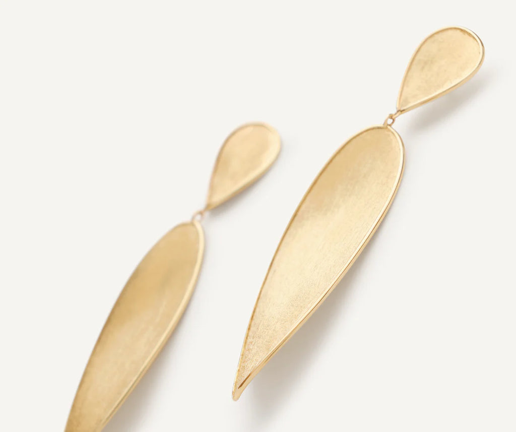 Lunaria Twist Large Double Drop Earrings in Yellow Gold