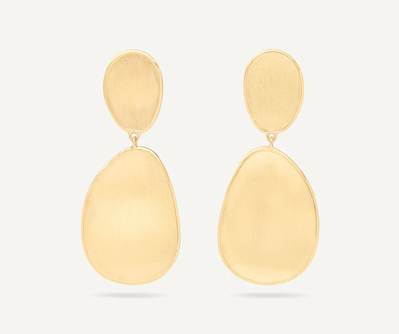 Lunaria Petal Drop Earrings in Yellow Gold